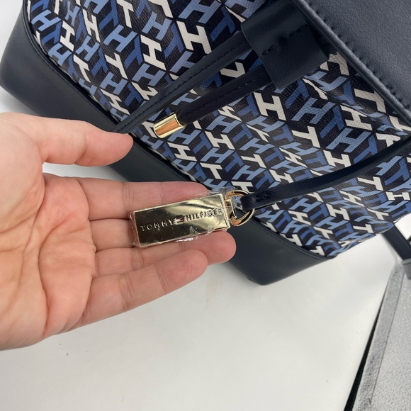 Tommy Hilfiger Signature Logo Nylon/ Leather Flap Backpack